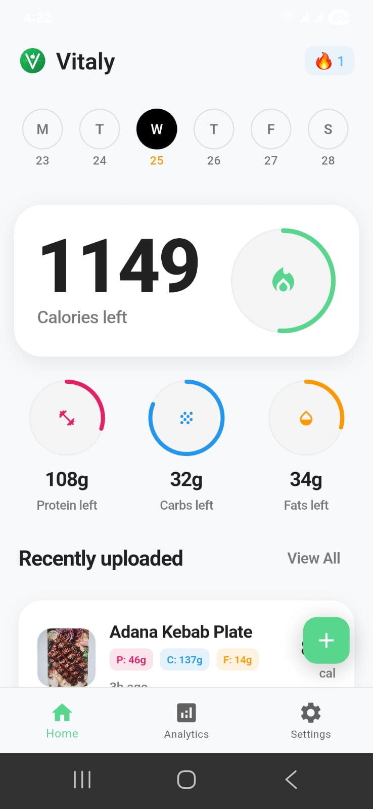 AI analyzing food