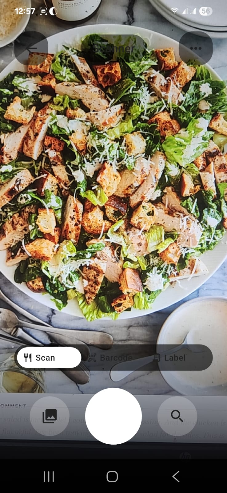 Take photo of food
